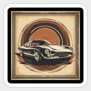 retro car vintage frame old money Sticker